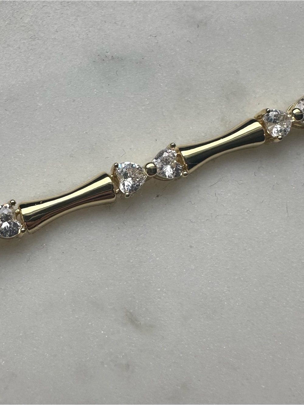 Gold Filled Bow Bracelet with Clear CZ Stones